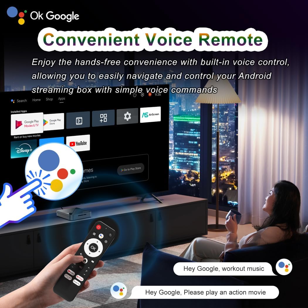 LEFFOT Android TV Box 14, 2025Smart 4K UHD Steaming Devices for TV,2GB RAM + 16GB ROM,Home Smat TV Box,with HDR10,2.4G&5G WiFi 6,BT 5.0 RK3518