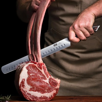 HOSHANHO Carving Knife 12 Inch, Japanese High Carbon Steel Slicing Knife with Ergonomic Pakkawood Handle, Razor Sharp Brisket Knife for Meat Cutting, BBQ, Turkey