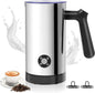 Stainless Steel 4-in-1 Electric Milk Frother, Milk Frother and Steamer, 10.6oz Large Capacity, Cold and Hot Foam Maker for Lattes, Cappuccinos, Non-Stick Coating Interior, Polished