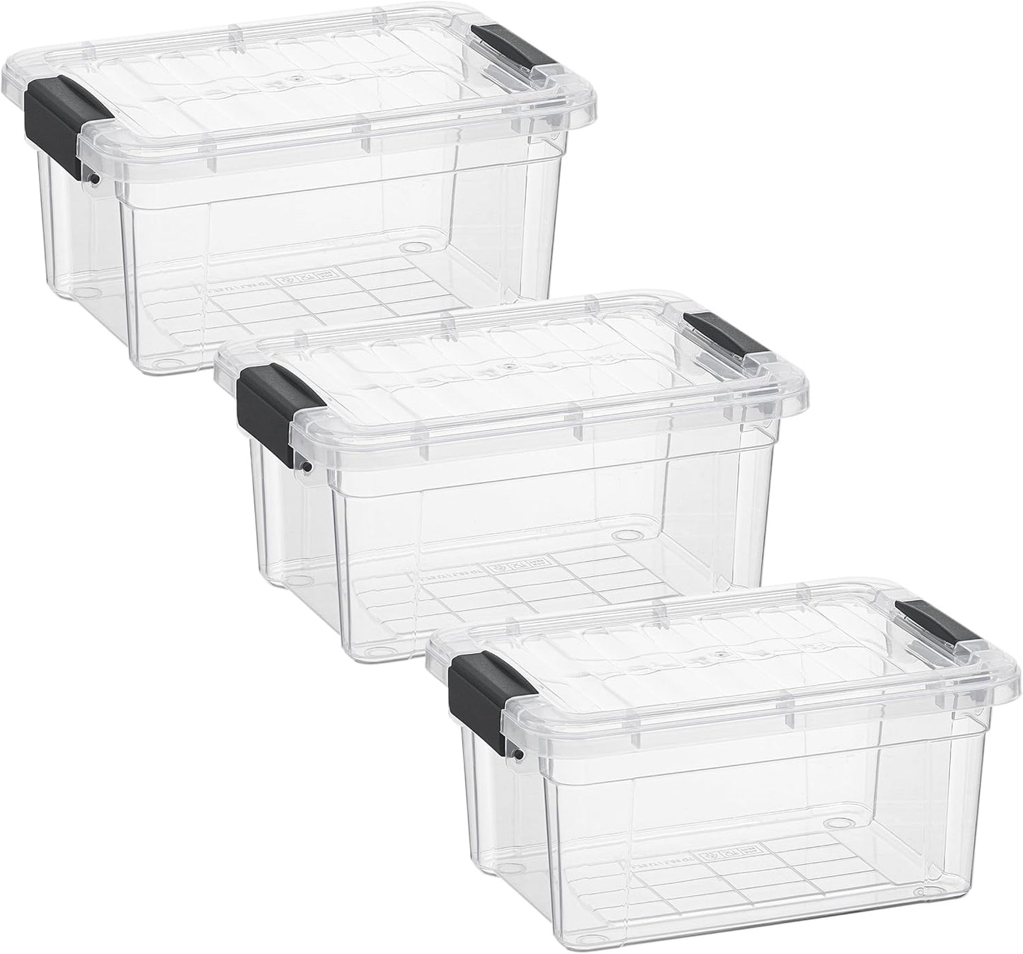 Superio Storage Bins with Lids- 3 Pack, 1.85 Qt Clear Boxes for Organizing, Stackable Plastic Containers- BPA Free, Non-Toxic, Odor Free, Organizer for Home, Office, Dorm