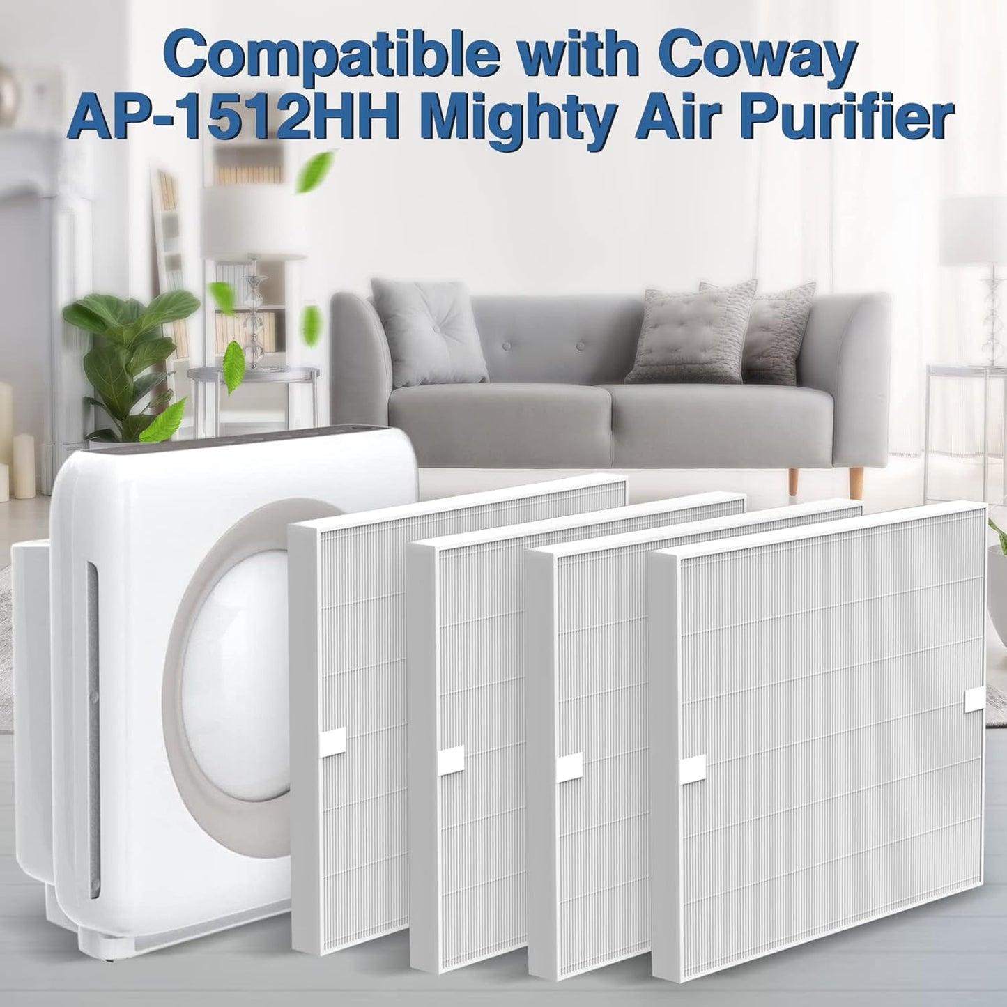 AP-1512HH Air Purifier Replacement Filter Set for Coway Airmega AP-1512HH and and Airmega 200M air Purifier, 2 HEPA and 6 Carbon Filters Compared to Part #3304899