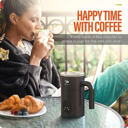 Milk Frother, Electric Milk Frother and Steamer 4 in 1 Automatic Coffee Steamer Frother, 11.8OZ / 350ML Warm and Cold Foam Frother for Coffee,Latte, Cappuccino, Macchiato, Hot Chocolate (White)