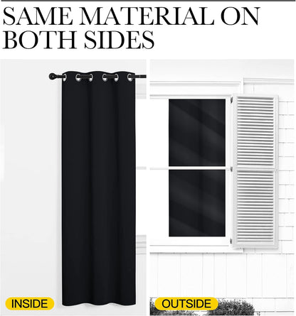 NICETOWN Blackout Curtains 2 Panels for Bedroom- Thermal Insulated Grommet Blackout Curtains 63 Inches Long for Living Room/Kitchen Rideaux occultants (2 Panels, W42 x L63 -Inch,Grey)