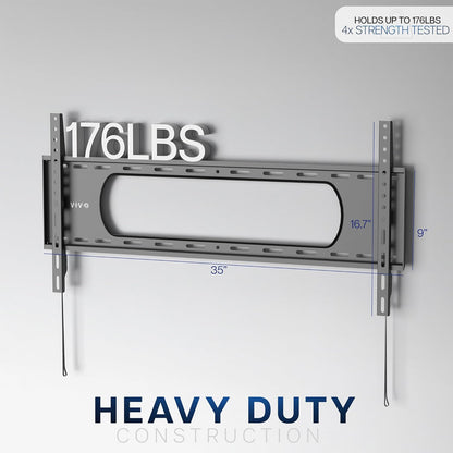 VIVO Extra Large Heavy Duty 43 to 100 inch LCD LED Curved and Flat Panel Screen, TV Wall Mount Bracket with Max 800x400mmmm VESA, Black, MOUNT-VW100F