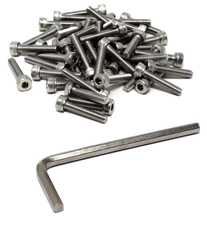 iexcell 25 Pcs M6 x 20mm Thread Pitch 1 mm Stainless Steel 304 Hex Socket Head Cap Screws Bolts Kit