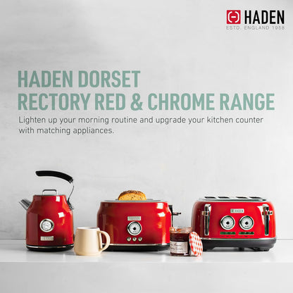 Haden Dorset 75083 Stainless Steel 1500W Retro Toaster 4 Slice Wide Slot w/Removable Crumb Tray and Settings, Black/Copper Toasters w/Adjustable Browning Control, Smart Toaster