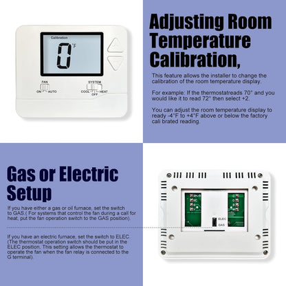 Heagstat Non-Programmable Thermostats for Home Single-Stage 1 Heat/ 1 Cool (with Green Backlight)