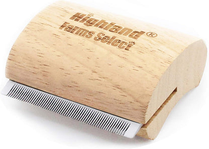 Deshedding Grooming Tool for Dogs, Cats & Horses, Ergonomic Design Wood Groom Brush, Professional Pet Groomer, Painlessly Remove for Short & Long Hair, Fur & Dirt - 5 Inches
