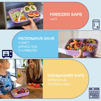 MISS BIG® Bento Box,Lunch Box Adult,Ideal Leak Proof Lunch Containers,Mom's Choice Lunch Box for Kids,No BPAs and No Chemical Dyes,Microwave and Dishwasher Safe Lunch Container (1900ml White)