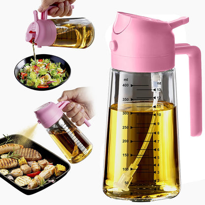 Purilite Select 470ml Glass Oil Sprayer &amp; Dispenser Bottle – 2-in-1 Flip Top