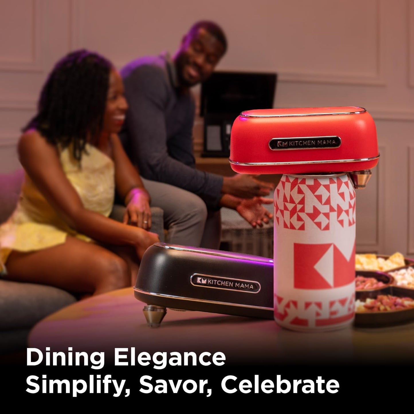 Kitchen Mama Orbit One Stainless Steel Rechargeable Electric Can Opener: Hands-Free, USB-C Charging, Automatic Stop, Smooth Edge, Safety, Blade for Large Cans, Heavy Duty, Soda Can and Pop Can