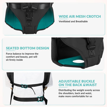 SlowTon Dog Carrier Backpack for Small Medium Dogs, Legs Out & Easy-Fit Dog Cat Puppy Front Carriers Bag for Pet Up to 35lbs, Adjustable Breathable Pet Backpack for Traveling Camping Hiking
