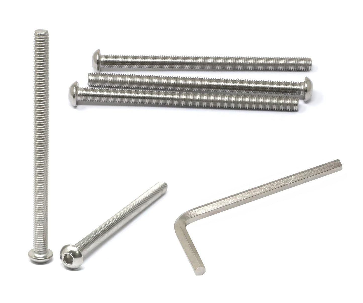iexcell 50 Pcs M6 x 20mm Thread Pitch 1 mm Stainless Steel 304 Hex Socket Button Head Cap Screws Bolts Kit