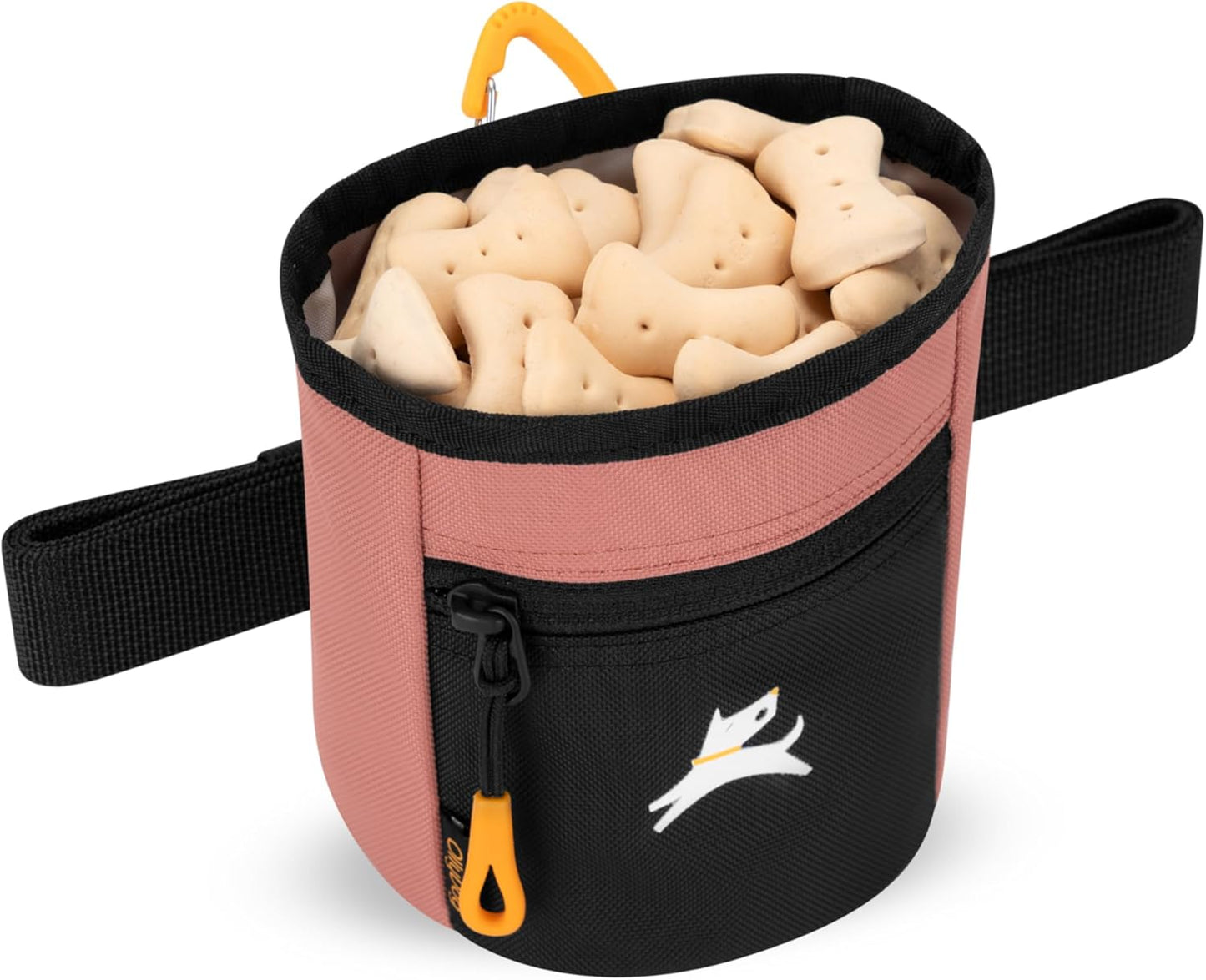 OllyDog Goodie Treat Bag, Dog Treat Pouch, Waist Belt Clip for Hands-Free Training, Magnetic Closure, Dog Training and Behavior Aids, Three Ways to Wear (Raven S'25)