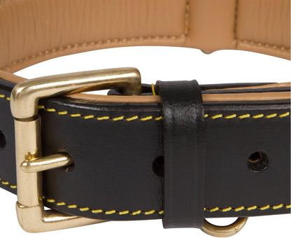 Soft Touch Collars Padded Leather Dog Collar, Large Brown - Genuine Real Leather, 24" Long x 1.5 Wide, Fits Neck Size 18" to 21" Inches