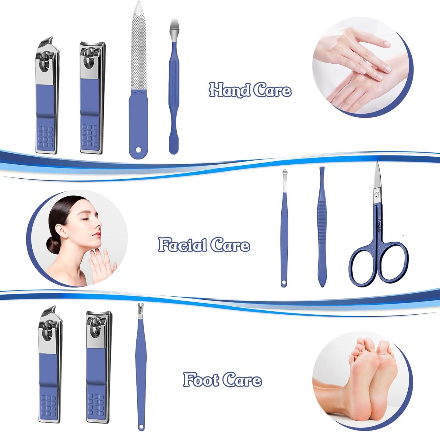 Manicure Set 30 in 1 Nail Clipper set, REDFLOW nail clippers, fingernail & toenail clippers, Manicure Tools, pedicure tools, Suitable for Travel Manicure Kit, Nail Set Kit With Everything Profe
