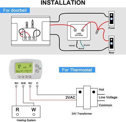24V 40VA Doorbell Transformer Power Supply for Ring Video Doorbell, Nest Hello Doorbell, Ecobee,Nest, Google Nest 3rd, Eufy, Arlo, Sensi and Honeywell Thermostat, Ring Pro, Ring 2/3/4 Doorbell Adapter