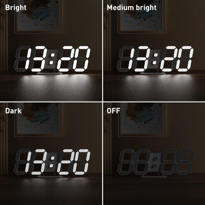 EDUP HOME 3D LED Wall Clock Desk Alarm Clock 7 Colors 9.7" with Remote Control, Digital Alarm Clock Adjustable Brightness Timer 12/24 Hr Time/Date/Temperature for Kid Bedroom/Kitchen/Office