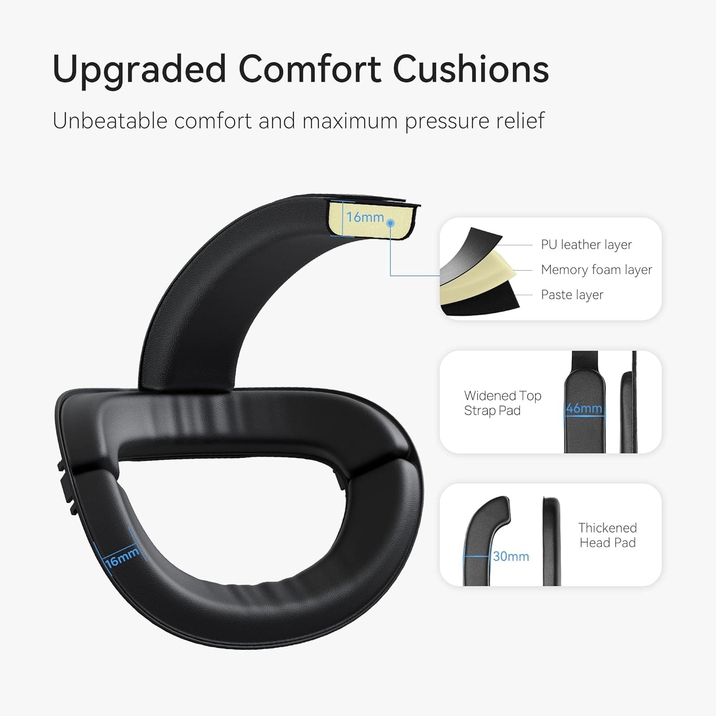 KIWI design Comfort Head Strap Compatible with Quest 2 Elite Strap for Enhanced Support Release Face Pressure
