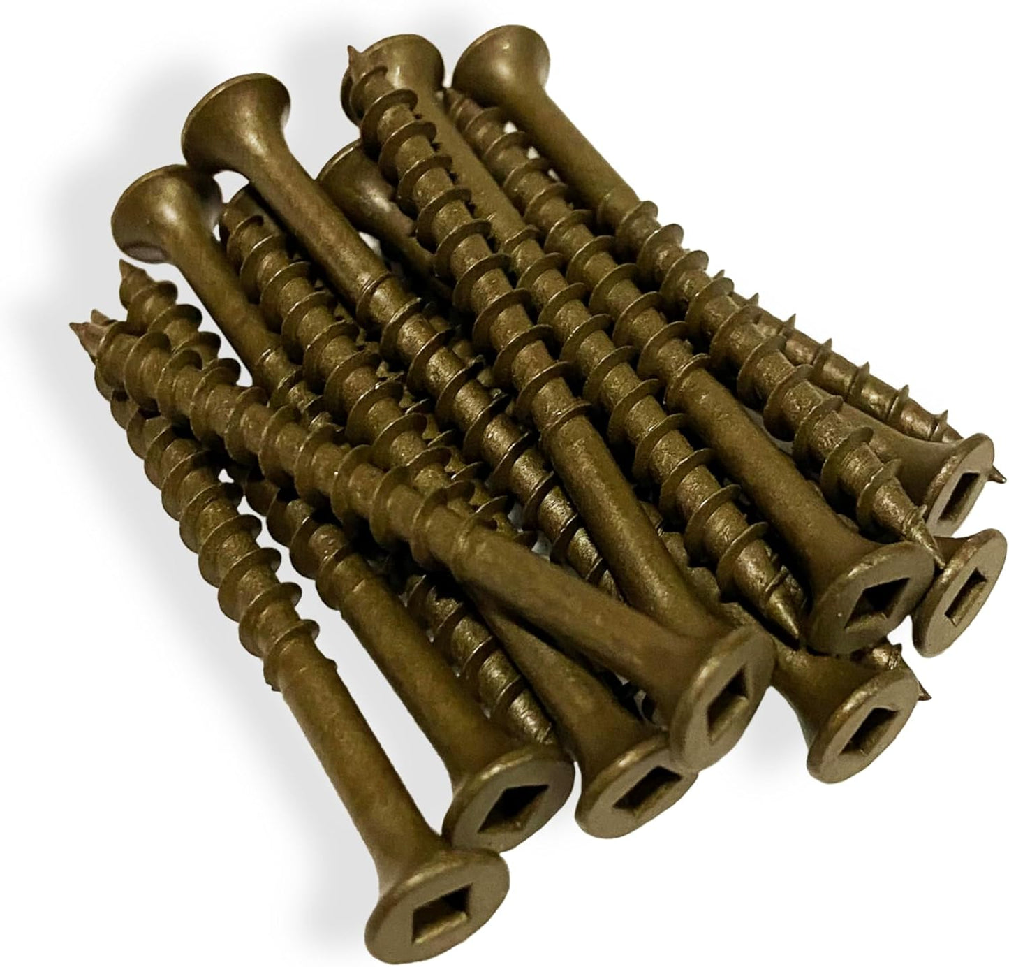 #8 x 3" Deck Screws | Square Drive | Bugle Head | Brown Ruspert | 100pcs Box