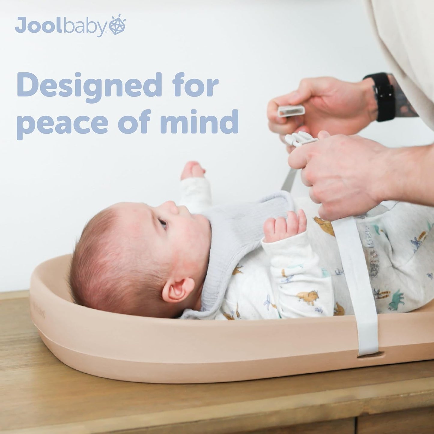 Waterproof Baby Changing Pad - Easy to Clean, Lightweight & Portable - Large Foam Cushion for Comfort - Jool Baby (Peach)