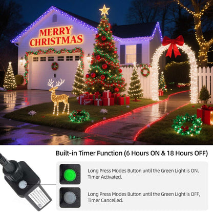 Tcamp 105FT 300 LED Purple Orange Halloween Decorations Lights Motion Activated Sync with 4 Scary Music, 6 Modes Halloween String Lights for Party Yard Outdoor Indoor Decor (3 Sets Connectable)