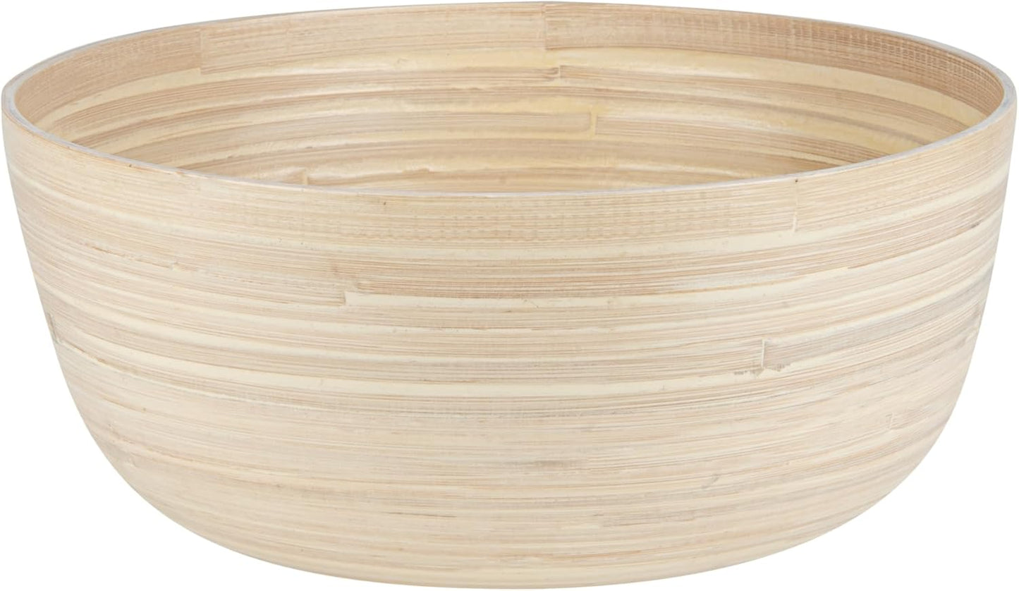 Restaurantware-Bambuddha 51 Ounce Extra Large Salad Bowl, 1 Heavy-Duty Round Salad Bowl - Sustainable, Reusable, Blue Bamboo Serving Dish, for Serving Salads, Fruits, and Appetizers