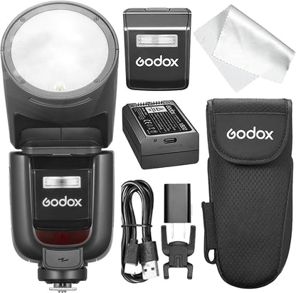 Godox V1 Pro V1 PRO N Camera Flash Compatible with Nikon Camera V1PRO N +2.4G Wireless+1/8000s HSS+1.3s Recycle Time+M/TTL Flash Mode+Detachable Sub Flash Speedlite+Support Type-C V1PRO-N