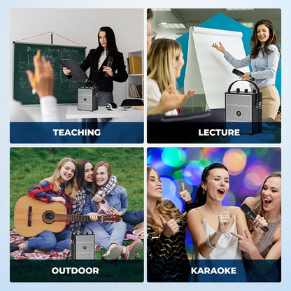 Wireless Voice Amplifier with Handheld Microphone, Portable Bluetooth Speaker Microphones with Teachers & Events, Wireless Karaoke Mic for Singing, PA System with Echo & Sound Effects S98 Pro