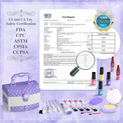 PERRYHOME Kids Makeup Set for Girl 56 Pcs Washable Real Cosmetic, Safe & Non-Toxic Toys Toddler Makeup Kit, Princess Dress up Game Christmas & Birthday Girl Gift for 3-12(Frozen Purple)