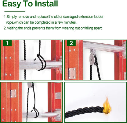 Extension Ladder Rope Replacement Werner Extension Ladder AC30-2 | for All Extension Ladders with Single Pulley 40FT Ladder Rope (1 Pack)