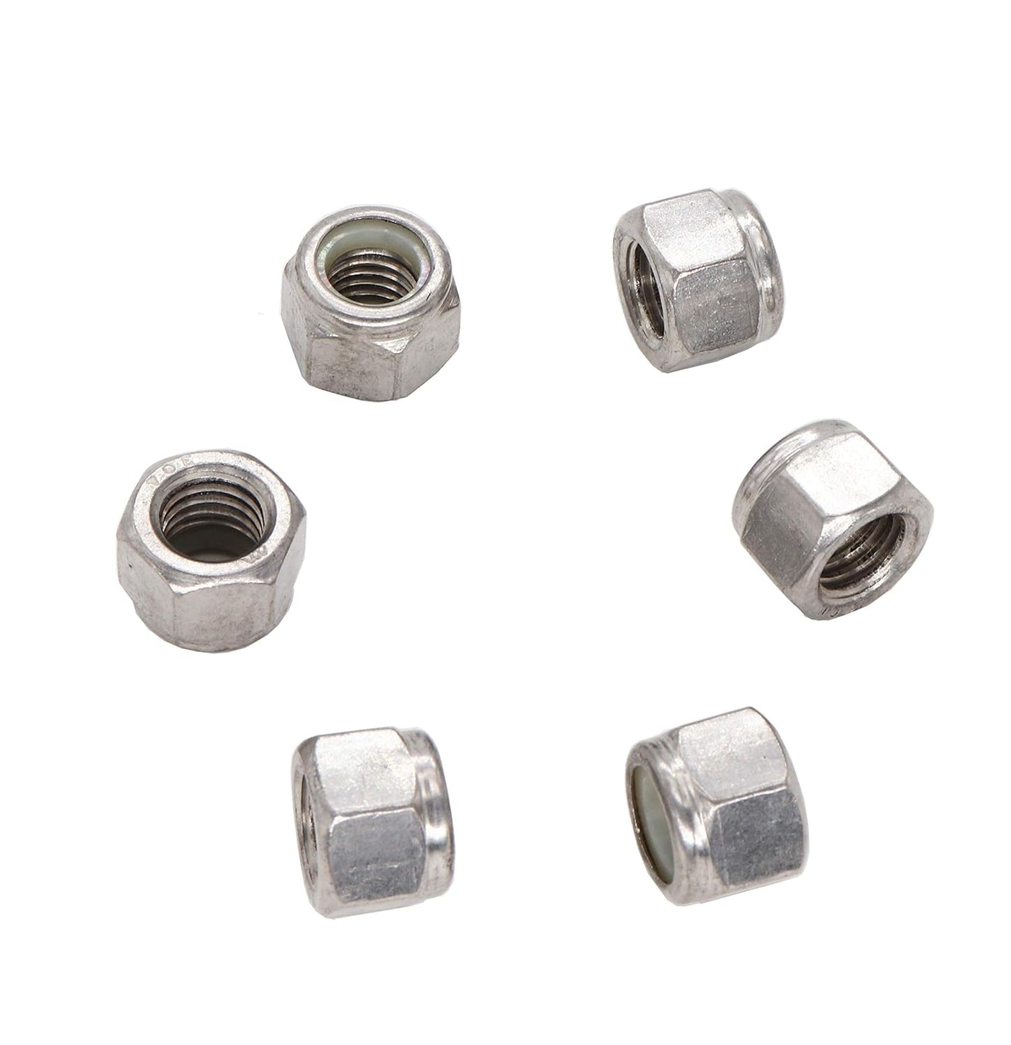 binifiMux 50pcs 1/4-20 Nylon Inserted Self Locking Nuts 304 Stainless Steel