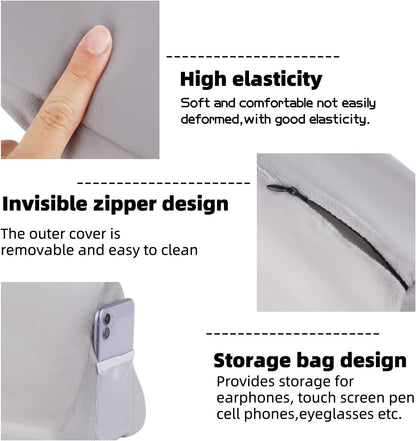 Tablet Stand,Tablet Pillow Stand, Multi-Angle iPad Tablet Reading Stand Pillow Holder for iPad, Tablet, Smartphone, Magazines, Books (Grey)