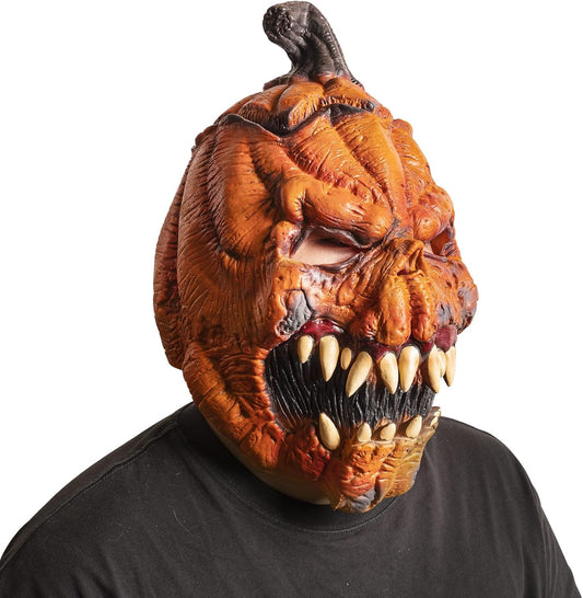 Pumpkin Mask Halloween Gifts Scary Decorations For Adults Creepy Costumes Men Spooky Horror Head Masks With Teeth Outdoor