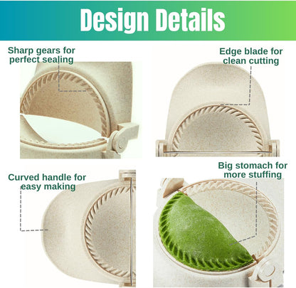 Empanada Maker Press, 5 Size (6"+5"+4"+3"+2.6") Professional Dumpling Maker Mold kit, Fast to Make Empanadas Jamaican Beef Patties Pierogi pastelitos, White