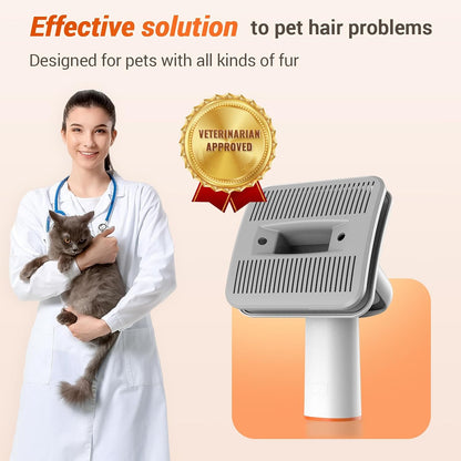 Afloia Dog Brush Vacuum Attachment, Cat Brush, Pet brush Innovative Pet Grooming kit, 1-1.5'' Hoses Diameter Universal Adapter Compatible with Most Round Vacuum Cleaners like Bissell, Eureka etc.…