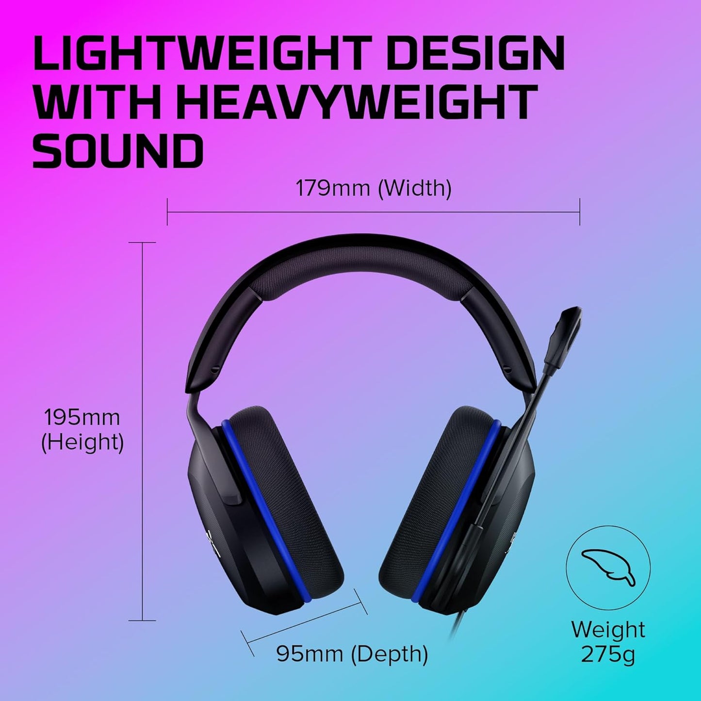 HyperX Cloud Stinger 2 Core – PC Gaming Headset, Lightweight Over-Ear Headset with mic, Swivel-to-Mute mic Function, DTS Headphone:X Spatial Audio, 40mm Drivers,Black