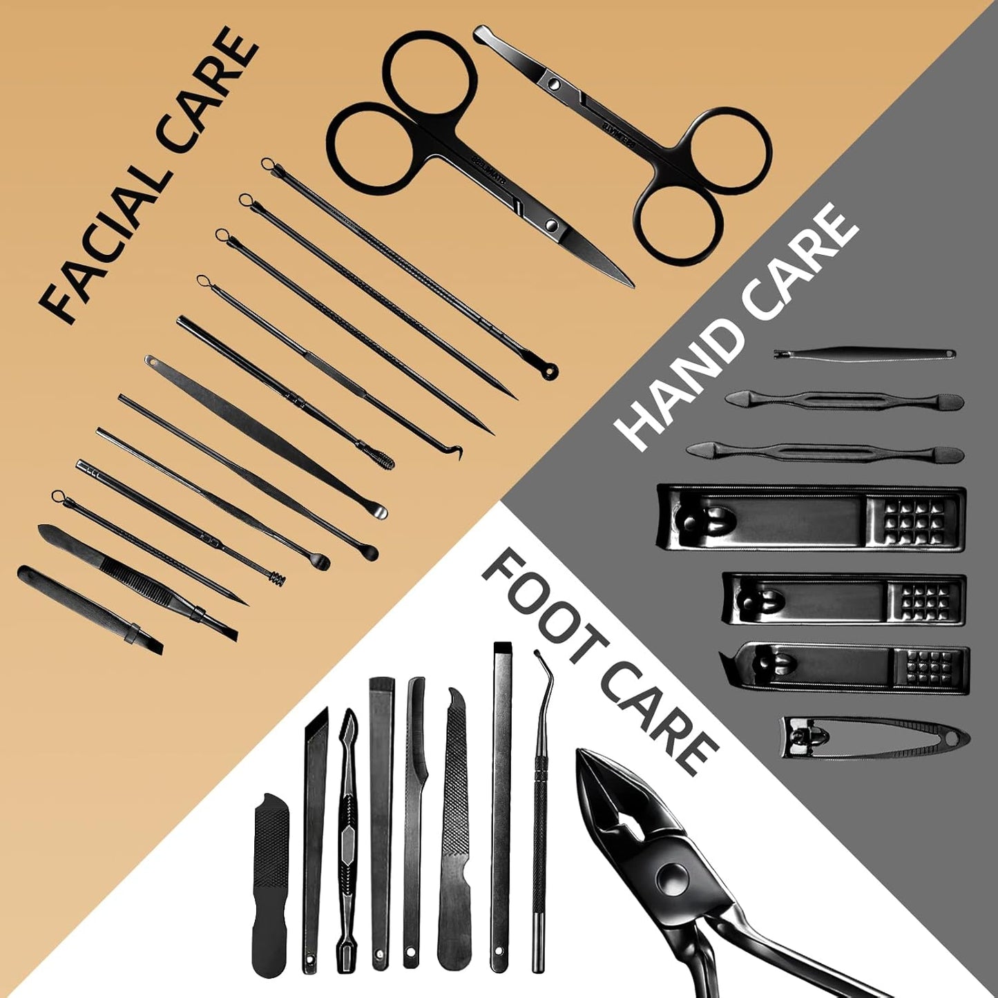 Manicure Set 30 in 1 Nail Clipper set, REDFLOW nail clippers, fingernail & toenail clippers, Manicure Tools, pedicure tools, Suitable for Travel Manicure Kit, Nail Set Kit With Everything Profe