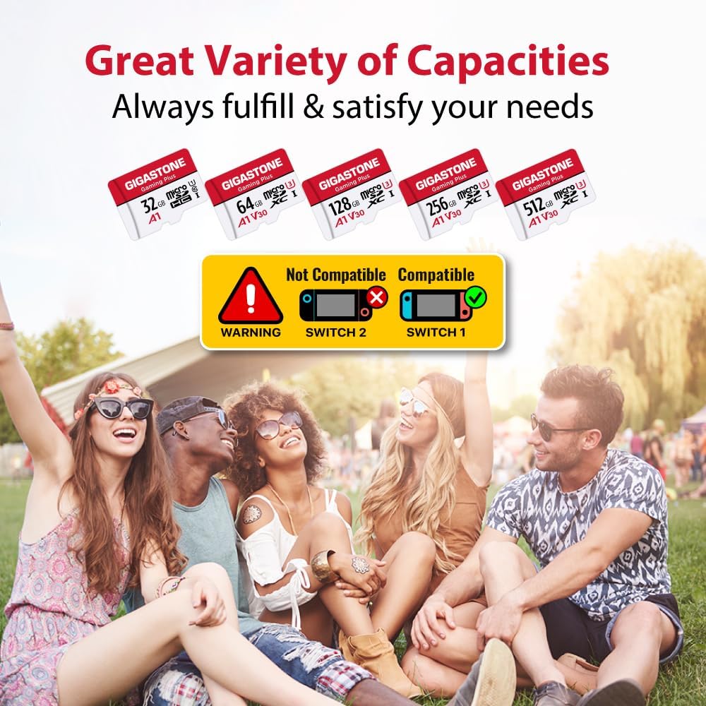 GIGASTONE 256GB Camera Plus Memory Card 2-Pack, Read Speed up to 100MB/s. Ideal for Full HD Video Gopro Drone Android Camera, A1 Micro SDXC Card with Mini Case and SD Adapter