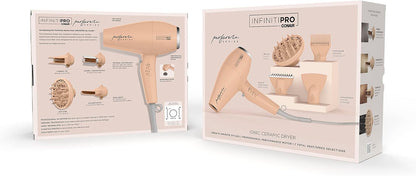 INFINITIPRO BY CONAIR Performa Series Hair Dryer with Diffuser plus 3 Other Attachments | Blow Dryer with Professional Performance Motor | Blush Pink | Great for travel