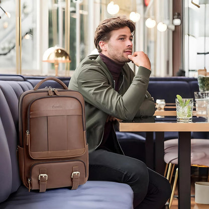 Tzowla Canvas Laptop Backpack Men,Bag for Women,School Travel College Work Rucksack Fits 15.6 Inch Laptop,Bookbag with USB Charging Port,Dark Grey