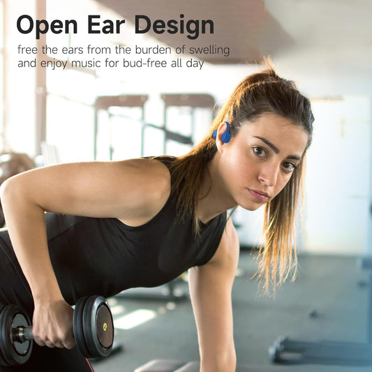 IFECCO Bone Conduction Headphones Bluetooth 5.4 - IPX5 Waterproof Bone Conduction Earbuds,Open Ear Wireless Sport Headphones for Running Workout Cycling (Blue) - PuriLite