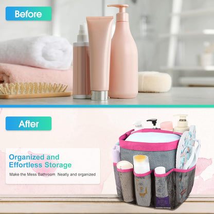 Attmu Mesh Shower Caddy Portable for College Dorm Room Essentials with 8 Pockets, Hanging Shower Caddy Basket Tote Bag Toiletry Accessories for Bathroom