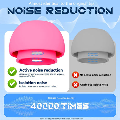4 Pairs Replacement Ear Tips for AirPods Pro 2nd/1st Generation with Portable Storage Box & Cleaner Pen,Noise Reduction Holewith & Built-in dust Guard Screen,Silicone Ear Tips for AirPods Pro (White)