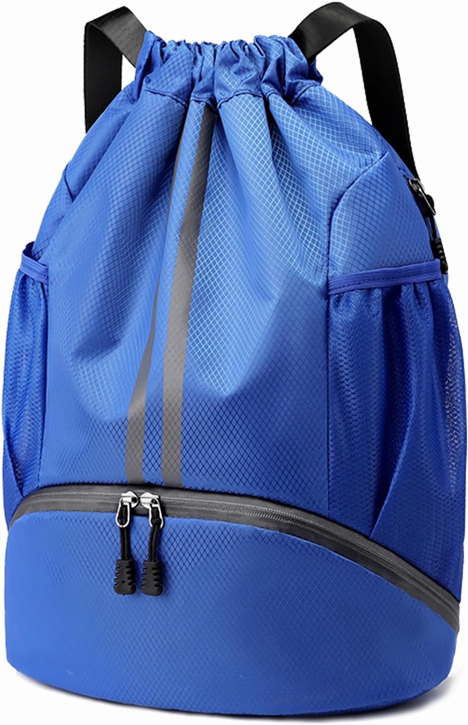Hoedia Sports Drawstring Backpack - String Swim Gym Bag with Shoes Compartment and Wet Proof Pocket for Women/Men