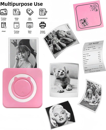 Label Maker - Mini Portable Sticker Printer with 13 Rolls Self-Adhesive Thermal Papers, Labeller Machine for Home Office Study Business Texts Journal, Blue