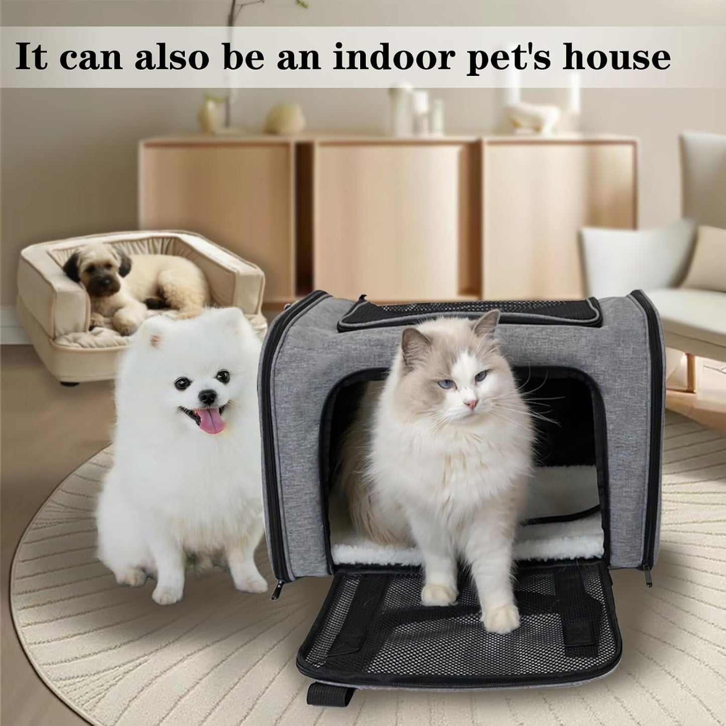Top tasta Dog Cat Carrier Pet Carriers for Small Medium Large Cats Dogs Carrier Soft Sided Small Puppy Dog Carrier Portable Foldable Airline Approved Dog Cat Travel Carrier Grey Medium