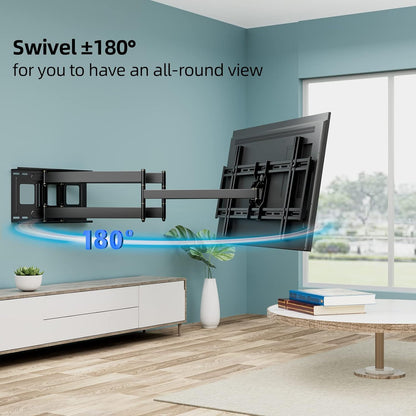 HCMOUNTING 40.9" Dual Articulating Long Arm TV Wall Mount for 42-90 inch TV, Heavy Duty Full Motion Swivel & Tilt & Extension Wall Mount TV Bracket, Holds up to 179 lbs, Max Vesa 800x400mm