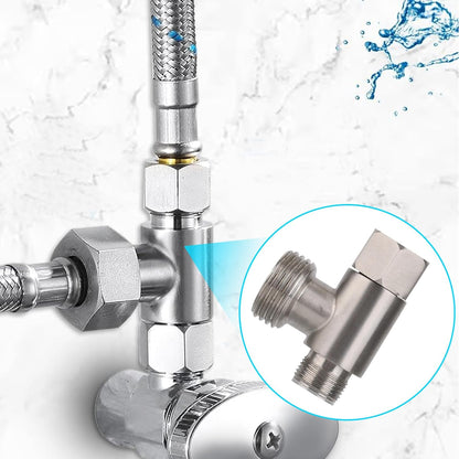 3/8" Bidet T-Valve Adapter, Stainless Steel 3/8" x 1/2" T-Valve with Gasket & PTFE Tape for Toilet Water Tank Connector Replacement Parts Attachments Accessories