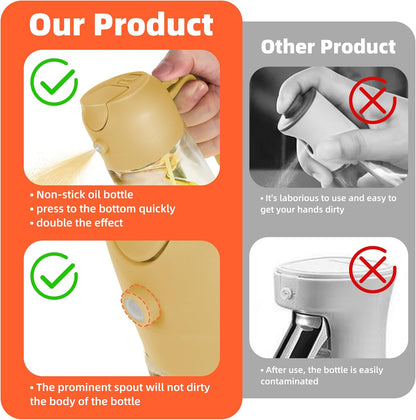 Purilite Select 470ml Glass Oil Sprayer &amp; Dispenser Bottle – 2-in-1 Flip Top